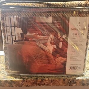 Clifton Red Duvet Cover